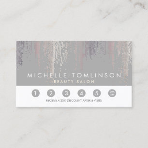 Tarjeta De Fidelización Luxe Rubor Confetti Rain Pattern Gray Loyalty Card