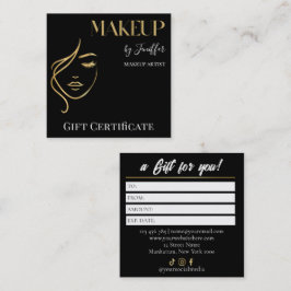Tarjeta De Fidelización Luxury Black & Gold Makeup Gift Certificate Card