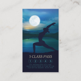 Tarjeta De Fidelización Maestra de Yoga Media Luna Pose 5 Clase Pass