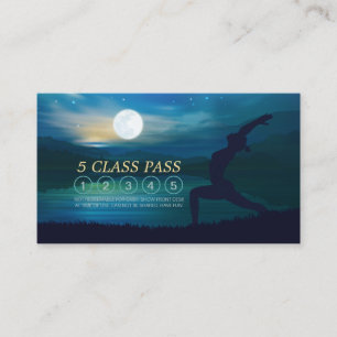 Tarjeta De Fidelización Maestra de Yoga Media Luna Pose 5 Clase Pass
