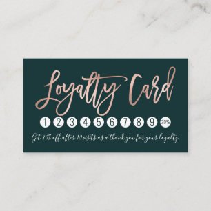 Tarjeta De Fidelización Magnitud moderna verde esmeralda de oro simple Ros