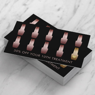 Tarjeta de fidelización   Manicurista de oro Rosa 