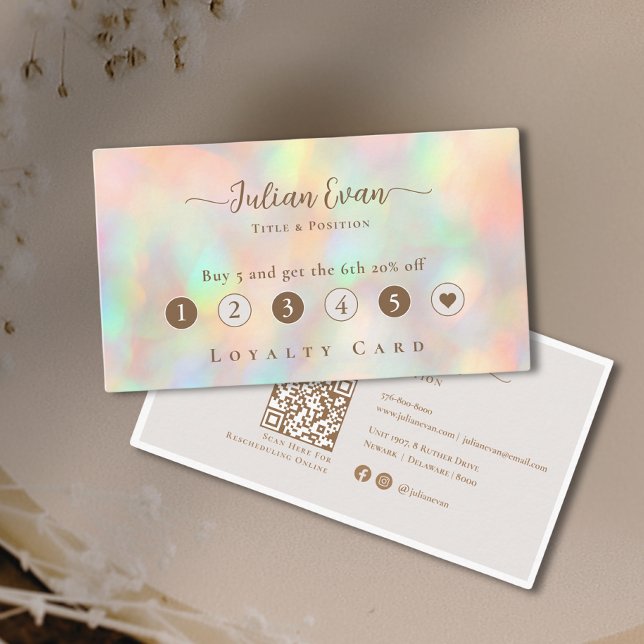 Tarjeta De Fidelización maquillaje de belleza holográfico purpurina (Glitter Holographic Beautician Makeup Loyalty Card)