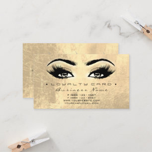 Tarjeta De Fidelización Maquillaje del oro de Extesion del latigazo de la