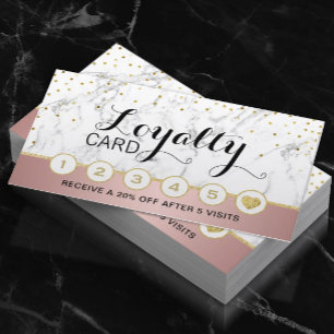 Tarjeta De Fidelización Máquina Artista Salón de pelo Mármol Rosa Lealtad
