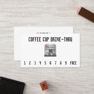 Tarjeta De Fidelización Máquina de café express negra del texto