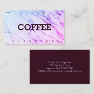 Tarjeta De Fidelización Marble Doble Número Lealtad Café Punch-Card
