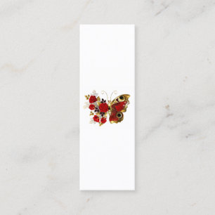 Tarjeta De Fidelización Mariposa de flor roja con rosas rojas