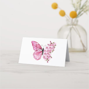 Tarjeta De Fidelización Mariposa de flores con Sakura rosa