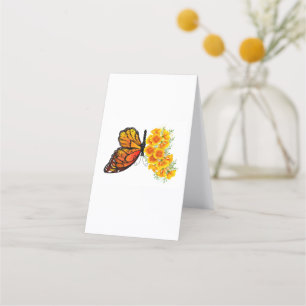 Tarjeta De Fidelización Mariposa Flor con Amapola de California Amarilla