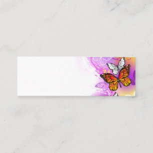 Tarjeta De Fidelización Mariposas monarcas en fondo morado