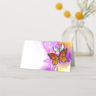 Tarjeta De Fidelización Mariposas monarcas en fondo morado