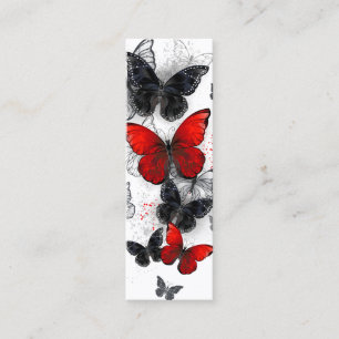 Tarjeta De Fidelización Mariposas Morpho voladoras negras y rojas