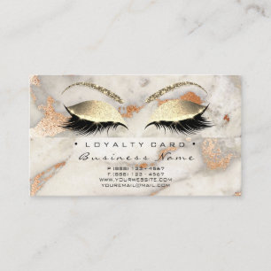 Tarjeta De Fidelización Mármol de cobre coralino del salón de belleza de