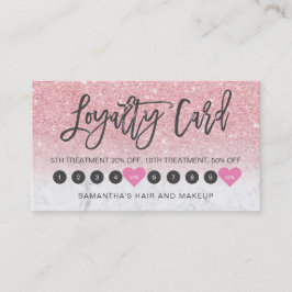 Tarjeta De Fidelización Mármol rosa de maquillaje de escritura oscura purp