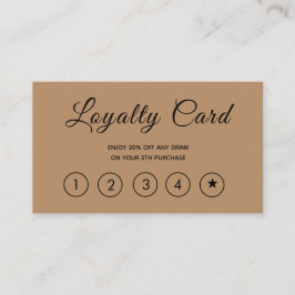 Tarjeta De Fidelización Marrón de escritura moderna simple