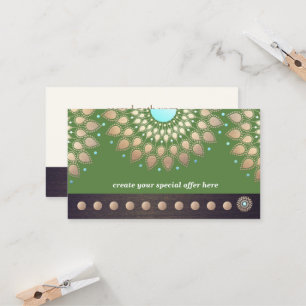 Tarjeta De Fidelización Meditación Gold Lotus Yoga 10 Clase Punch Lealtad