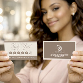 Tarjeta De Fidelización Minimalist Neutral Beige Beauty Loyalty Card