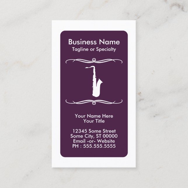 Tarjeta De Fidelización mod saxofón (Anverso)