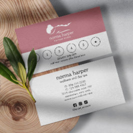 Tarjeta De Fidelización MODA Business Reward 6 Punch Logo PINK
