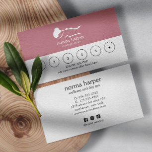 Tarjeta De Fidelización MODA Business Reward 6 Punch Logo PINK