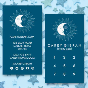 Tarjeta De Fidelización Moda de luna y sol PERSONALIZADO elegante de dibuj
