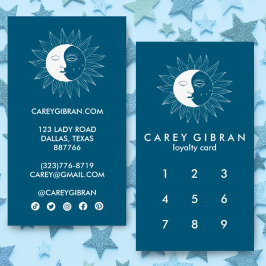 Tarjeta De Fidelización Moda de luna y sol PERSONALIZADO elegante de dibuj