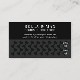 Tarjeta De Fidelización Moda moderna negra en el hueso de perro negro