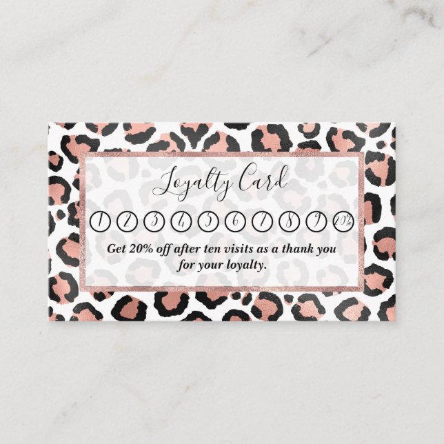 Tarjeta De Fidelización Moda moderna Rosa negro Relieve metalizado dorado  (Anverso)
