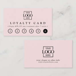 Tarjeta De Fidelización Modern Elegant Blush Pink Business Logo Reward
