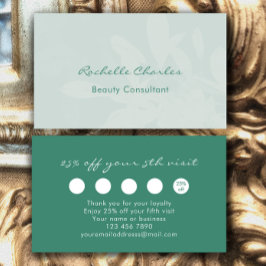 Tarjeta De Fidelización Modern Elegant Eucalyptus Green Beauty Consultant