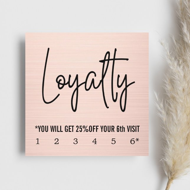 Tarjeta De Fidelización Modern Elegant Faux Rose Gold Loyalty Card (Subido por el creador)