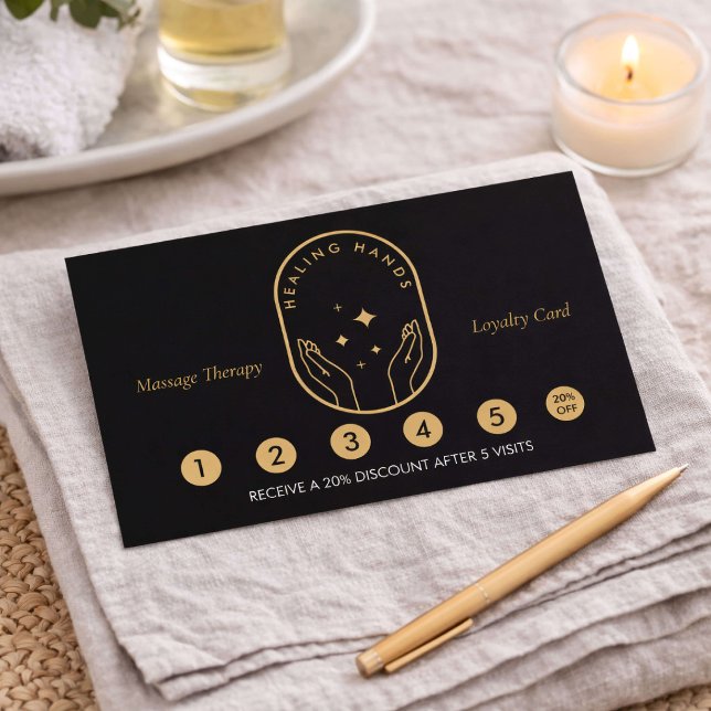 Tarjeta De Fidelización Modern Healing Hands Massage Therapy Loyalty Card (Subido por el creador)