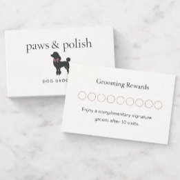 Tarjeta De Fidelización Modern Neutral Dog Groomer Loyalty Card | Editable