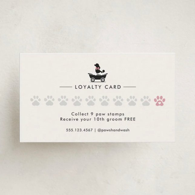 Tarjeta De Fidelización Modern Neutral Mobile Dog Groomer Loyalty Card (Subido por el creador)