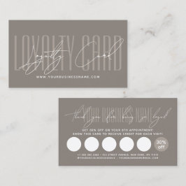 Tarjeta De Fidelización Modern typography script reward  loyalty card