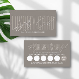 Tarjeta De Fidelización Modern typography script reward  loyalty card