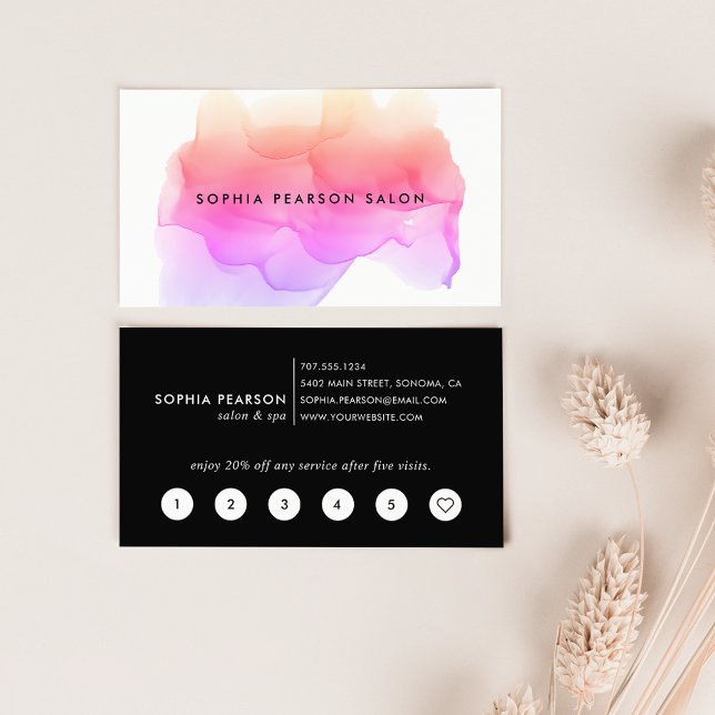 Tarjeta De Fidelización Modern Watercolor Blot  (Subido por el creador)