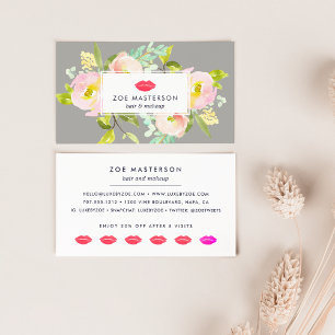 Tarjeta De Fidelización Moderna belleza artística de maquillaje floral