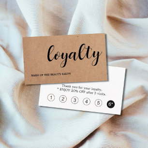 Tarjeta De Fidelización Moderna Belleza Kraft Impresa Elegante