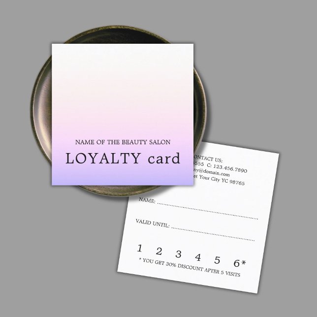 Tarjeta De Fidelización Moderna belleza simple Rosa claro púrpura (Subido por el creador)
