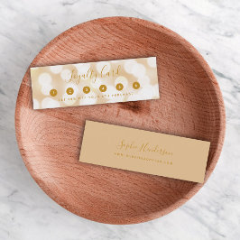Tarjeta De Fidelización Moderna caligrafía de moda Champagne Bokeh Lights