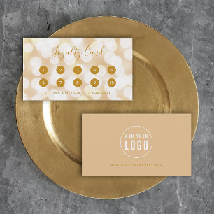 Tarjeta De Fidelización Moderna caligrafía de moda iluminación Champagne