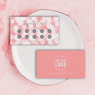 Tarjeta De Fidelización Moderna caligrafía: luces rosas de barril de cham