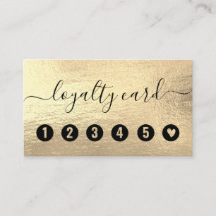 Tarjeta De Fidelización Moderna Girly Faux Gold Foliage Business Loyalty C