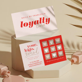 Tarjeta De Fidelización Moderna Marca de logotipo comercial de salón de uñ