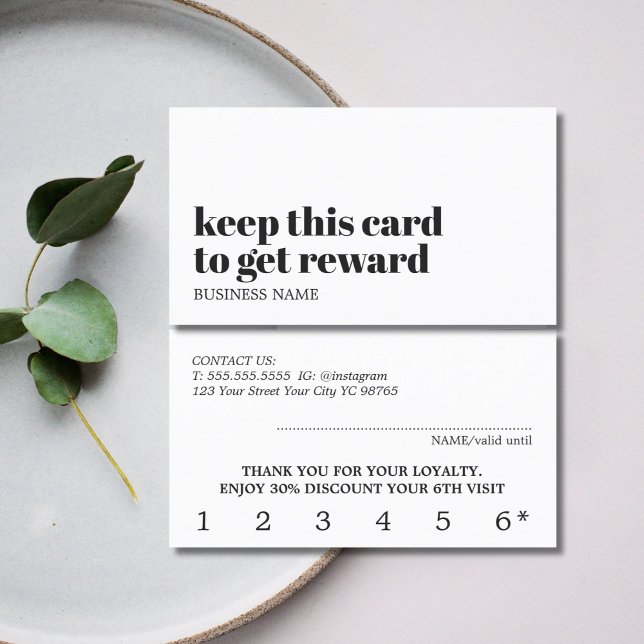 Tarjeta De Fidelización Moderna Marfil Belleza Blanca Negra Salón Audaz (Subido por el creador)