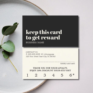 Tarjeta De Fidelización Moderna Marfil Negro Luz Amarilla Belleza Audaz Sa