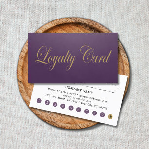 Tarjeta De Fidelización Moderna Moda simple Purple Faux Gold Lealty Card