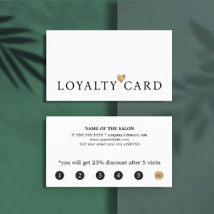 Tarjeta De Fidelización Moderna y elegante Faux Gold Heart Beauty Loyalty